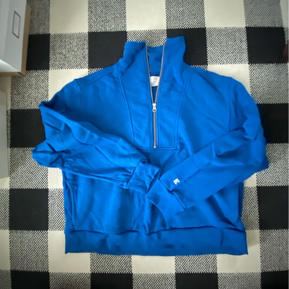 Everlane quarter zip in electric blue
